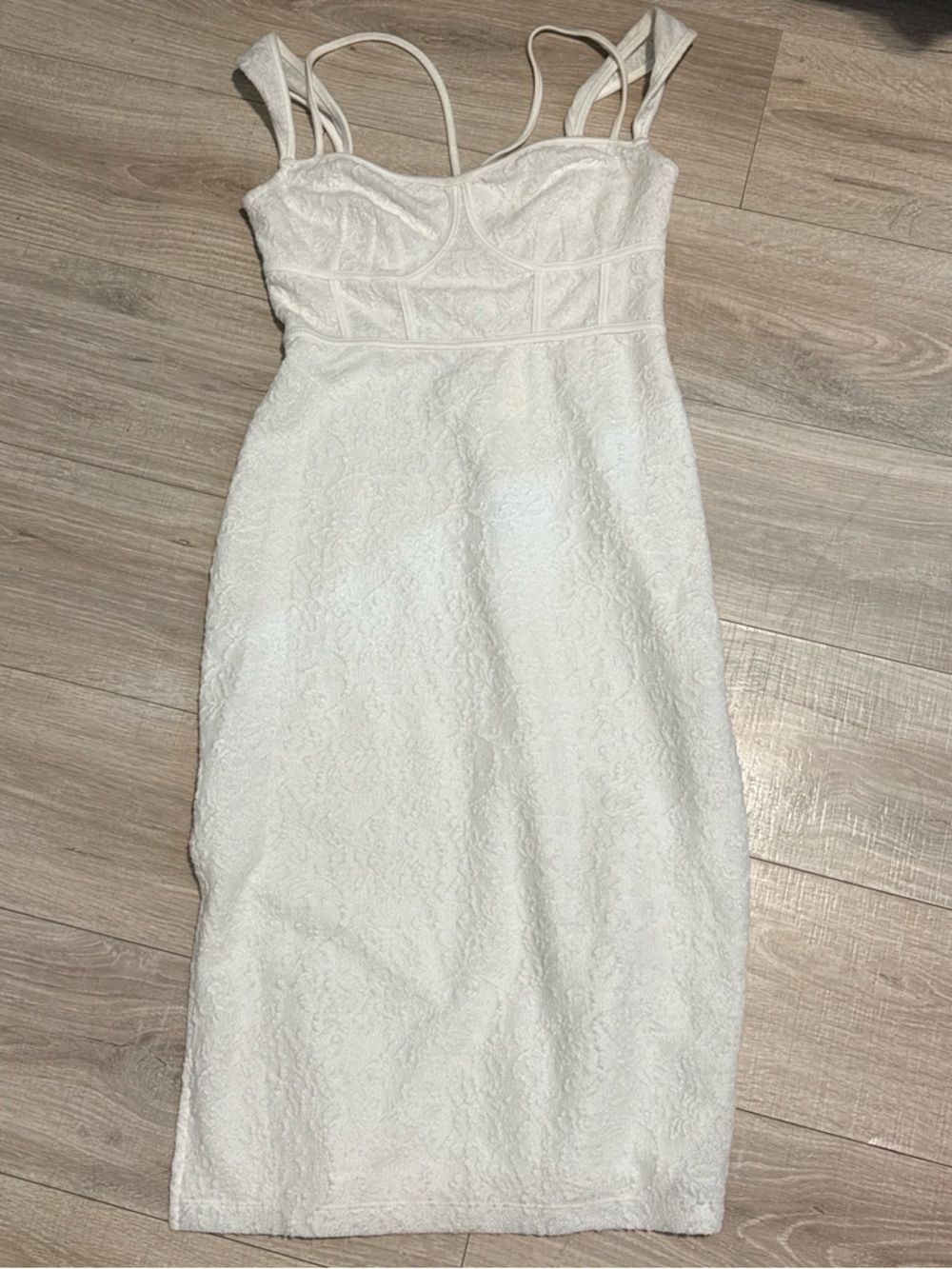 Anthropologie White Lace Midi Dress